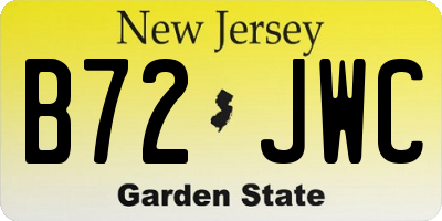 NJ license plate B72JWC