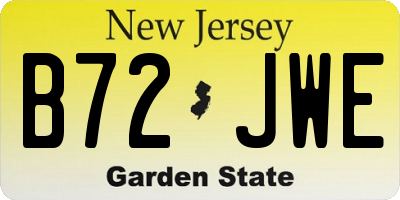 NJ license plate B72JWE