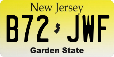 NJ license plate B72JWF