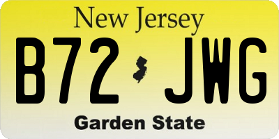 NJ license plate B72JWG