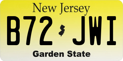 NJ license plate B72JWI