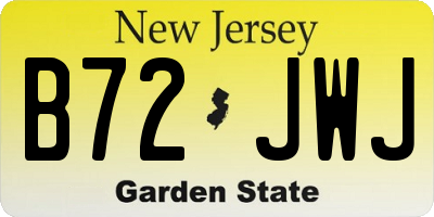 NJ license plate B72JWJ