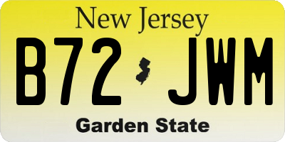 NJ license plate B72JWM