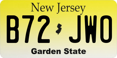 NJ license plate B72JWO