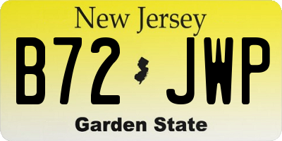 NJ license plate B72JWP