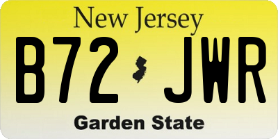 NJ license plate B72JWR