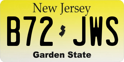 NJ license plate B72JWS