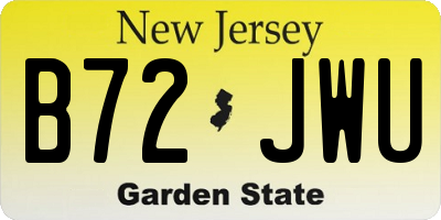 NJ license plate B72JWU
