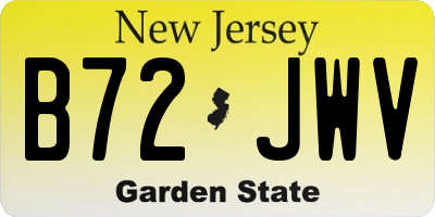 NJ license plate B72JWV