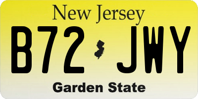 NJ license plate B72JWY