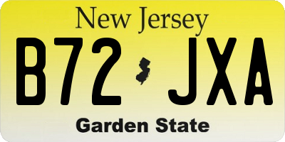 NJ license plate B72JXA