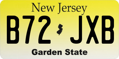 NJ license plate B72JXB