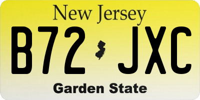 NJ license plate B72JXC