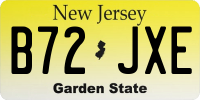 NJ license plate B72JXE