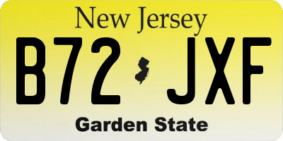 NJ license plate B72JXF