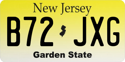 NJ license plate B72JXG