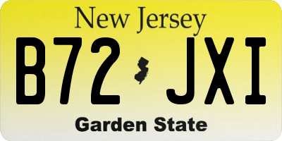 NJ license plate B72JXI
