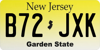 NJ license plate B72JXK