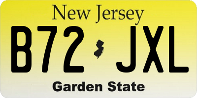 NJ license plate B72JXL