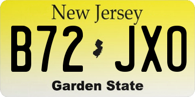NJ license plate B72JXO