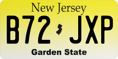 NJ license plate B72JXP