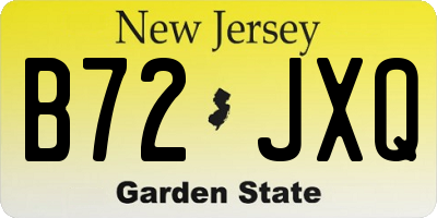 NJ license plate B72JXQ
