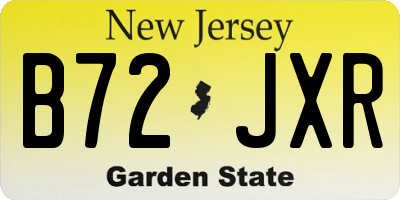 NJ license plate B72JXR