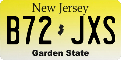 NJ license plate B72JXS