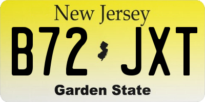 NJ license plate B72JXT
