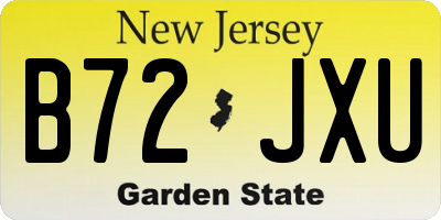 NJ license plate B72JXU