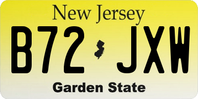 NJ license plate B72JXW