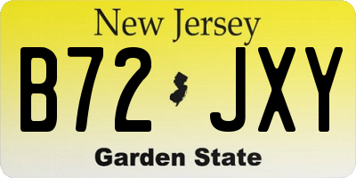 NJ license plate B72JXY