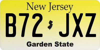 NJ license plate B72JXZ