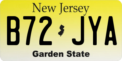 NJ license plate B72JYA