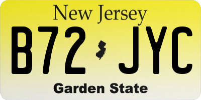 NJ license plate B72JYC