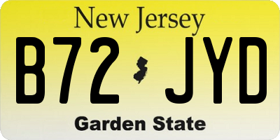 NJ license plate B72JYD