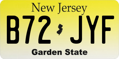 NJ license plate B72JYF