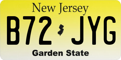 NJ license plate B72JYG