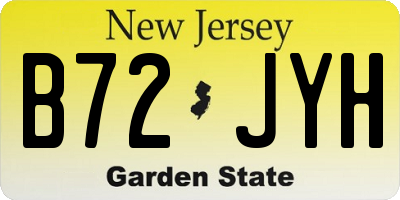 NJ license plate B72JYH