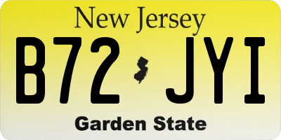 NJ license plate B72JYI