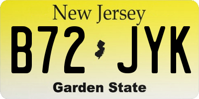 NJ license plate B72JYK