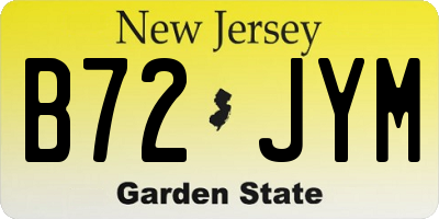 NJ license plate B72JYM