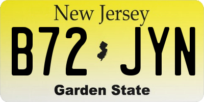 NJ license plate B72JYN