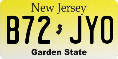 NJ license plate B72JYO