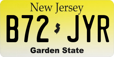 NJ license plate B72JYR