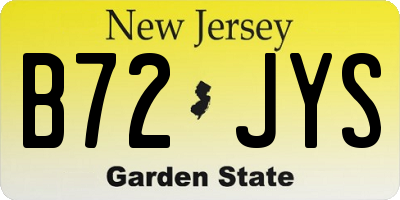 NJ license plate B72JYS
