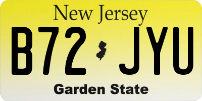 NJ license plate B72JYU