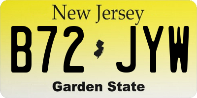 NJ license plate B72JYW