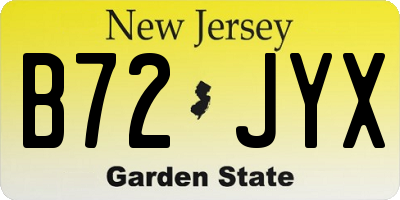 NJ license plate B72JYX