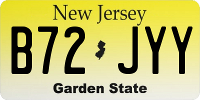 NJ license plate B72JYY